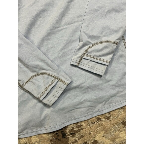 LL Bean No Fly Zone Hoodie Womens Small Blue Base Layer Long Sleeve Stretch - Picture 8 of 13